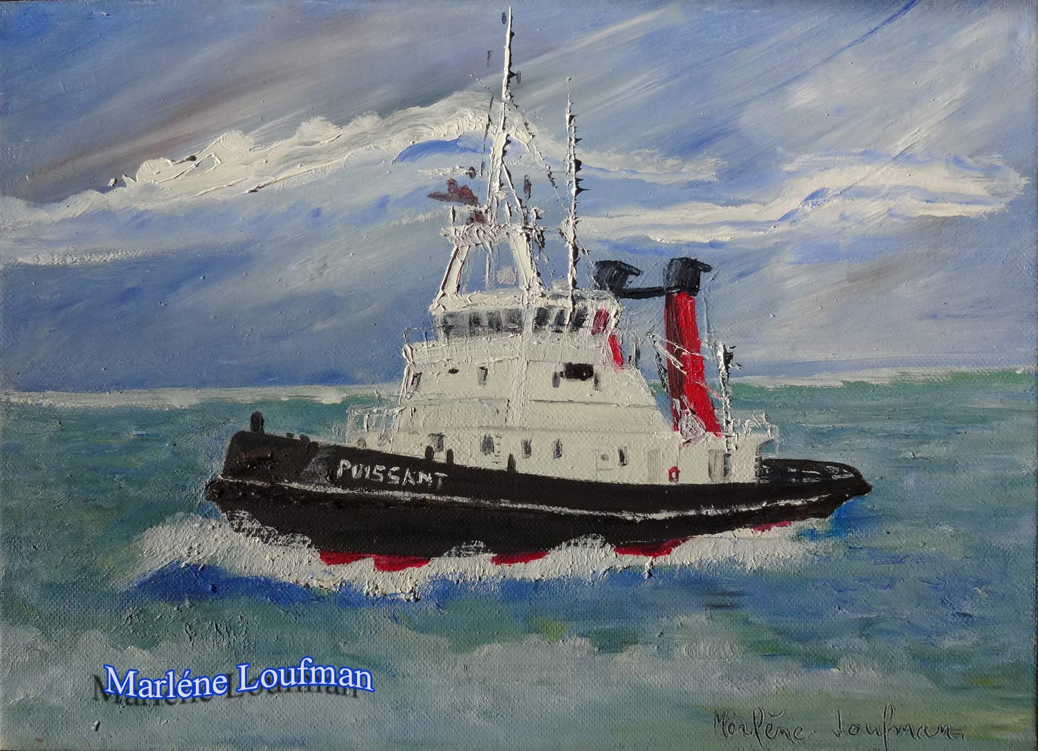 N&deg; 16 - tableau du remorquer " le puissant " par Marl&egrave;ne Loufman 